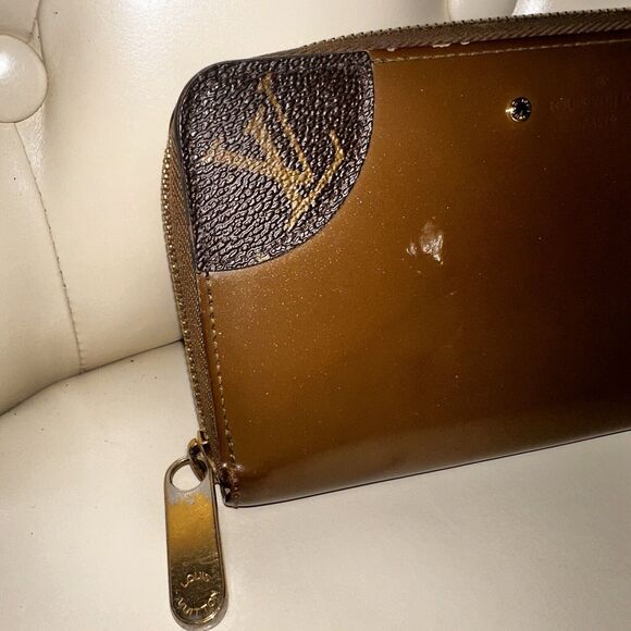LOUIS VUITTON Monogram Zippy Venice Long Wallet Khaki Vernis Authentic - Picture 5 of 16